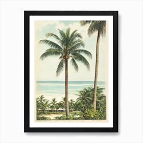 Seven Mile Beach Jamaica Vintage Art Print