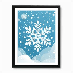 Abstract Vector Illustration Of A Merry Snowflake Nestled In Winter Frost Central On A Background A 2 1 Art Print