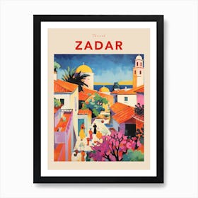 Zadar Croatia Fauvist Travel Poster Art Print