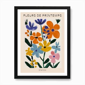 Spring Floral French Poster  Statice 3 Art Print