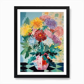 Chrysanthemums Flower Illustration 2 Art Print