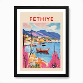 Fethiye Turkey Fauvist Travel Poster Art Print