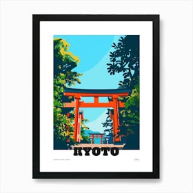 Fushimi Inari Taisha Kyoto Colourful Illustration Poster Art Print