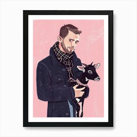 Man With A Goat Art Print