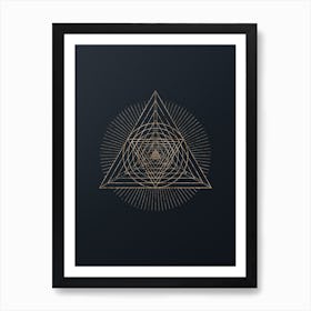 Abstract Geometric Gold Glyph on Dark Teal n.0188 Art Print