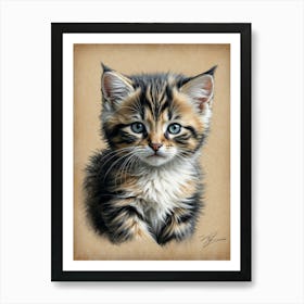 Kitten With Blue Eyes Art Print