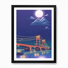 Bridge At Night Art Print