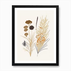 Caraway Seeds Spices And Herbs Minimal Line Drawing 1 Art Print