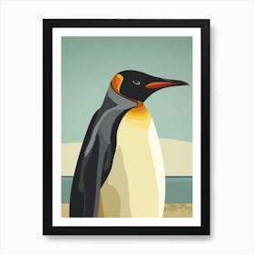 King Penguin Petermann Island Minimalist Illustration 4 Art Print