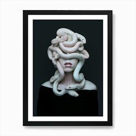 "Modern Myth: Futuristic Medusa Portrait" Art Print