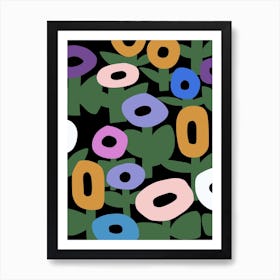 Whimsical Doughnut Bloom Art Print