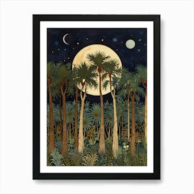 William Morris Palm Trees At Night Art Print