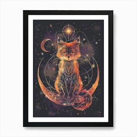 Fox On The Moon 1 Art Print