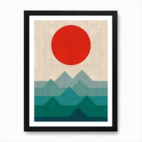 Geometric sunset 1 Art Print