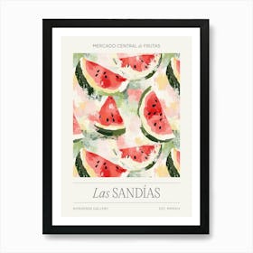 Summer Fruit Market, Impressionist Watermelon Art Print