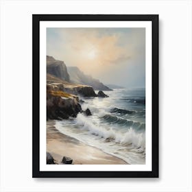Vintage Coastal Seaside Painting (6) 1 Art Print