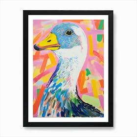 Colourful Bird Painting Goose 3 Art Print