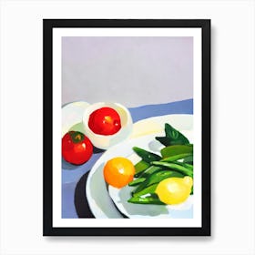 Snow Peas Tablescape vegetable Art Print