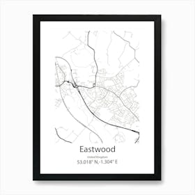 Eastwood,United Kingdom Minimalist Map Art Print