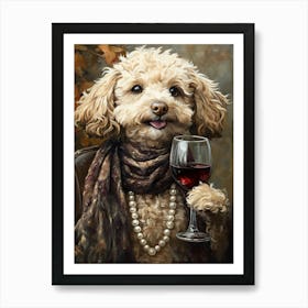 Whimsical Doodle Drinking 2 Art Print