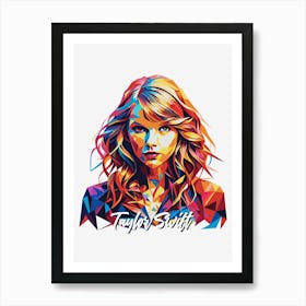 Taylor Swift 01 Portrait Music Icon WPAP Pop Art Style Art Print