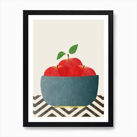 Bowl Of Red Apples Art Print