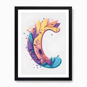 Colorful Letter C Illustration 12 Art Print