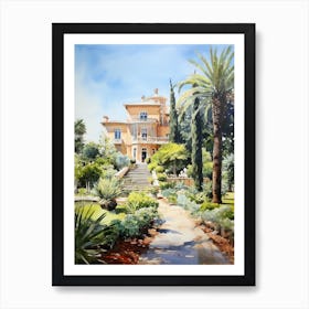 Giardini Botanici Villa Taranto Italy Watercolour  Art Print