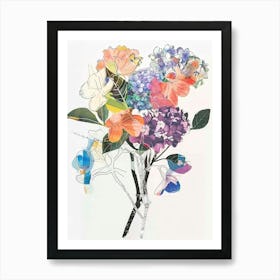 Hydrangea 1 Collage Flower Bouquet Art Print