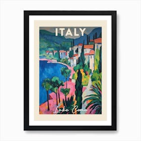 Lake Como Italy 3 Fauvist Painting  Travel Poster Art Print
