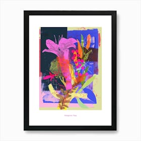 Kangaroo Paw 1 Neon Flower Collage Poster Art Print