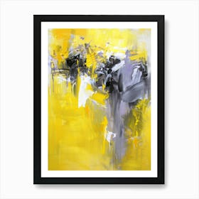 Abstract In Yellow And Black 1 Poster