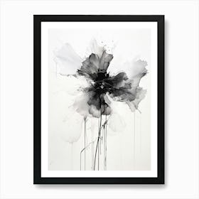 Fragility Abstract Black And White 3 Art Print