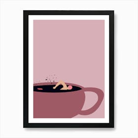 Cup Of Coffee Front Crawl Art Print