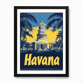 Aihrgdesign A Retro Travel Poster For Havana Featuring The Gr 6d2fb8c4 C98e 4fbf A4d5 5c9e2911cad8 1 Art Print