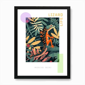 Forest Green Moorish Gecko Abstract Modern Illustration 3 Poster Art Print