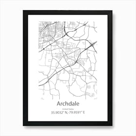 Archdale,United States Minimalist Map Póster