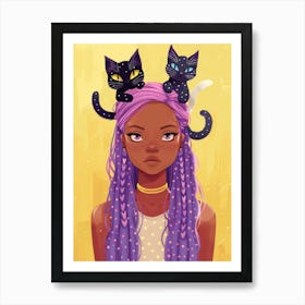 Cat Girl 5 Art Print