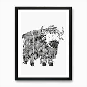 B&W Buffalo Art Print