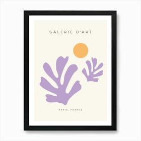 Abstract Cut Outs Leaves Pastel Purple And Yellow Art Print