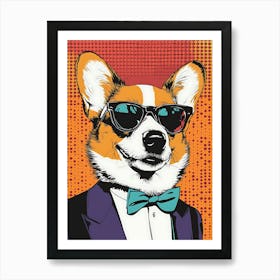 Super Cool Corgi Illustration Pop 13 Art Print