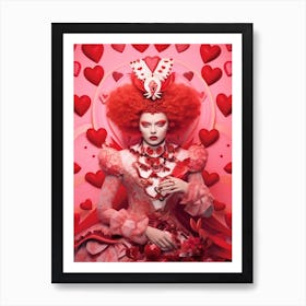 Alice In Wonderland The Queen Of Hearts Fashion Portrait Art Print