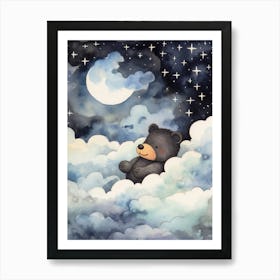 Baby Black Bear 1 Sleeping In The Clouds Art Print