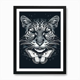 Leopard And Butterfly 1 Art Print