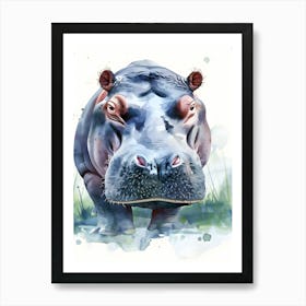 Hippo Painting Art Print