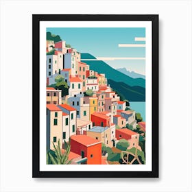 Cinque Terre, Italy, Graphic Illustration 1 Art Print