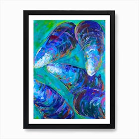 Five Mussel Shells Art Print