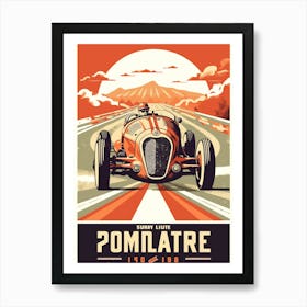 Old Vintage Racing Car Illustration Art Print