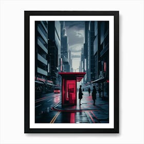 Street Scene At Night Art Print