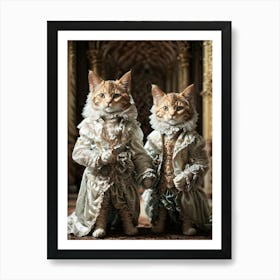 Victorian Cats Art Print